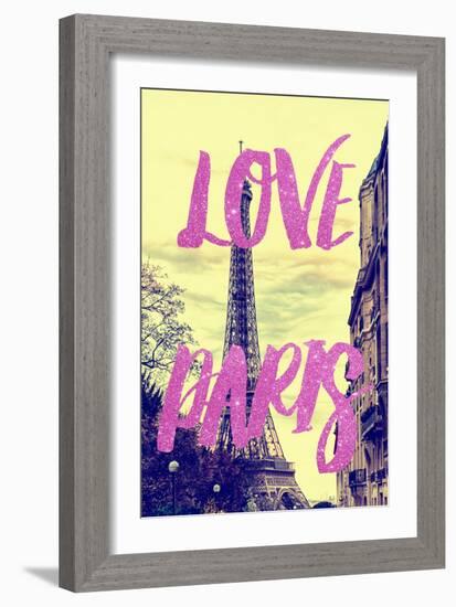 Paris Fashion Series - Love Paris - Eiffel Tower II-Philippe Hugonnard-Framed Photographic Print