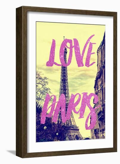 Paris Fashion Series - Love Paris - Eiffel Tower II-Philippe Hugonnard-Framed Photographic Print