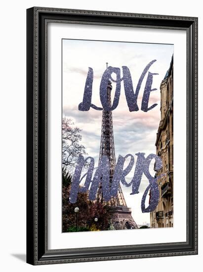 Paris Fashion Series - Love Paris - Eiffel Tower III-Philippe Hugonnard-Framed Photographic Print