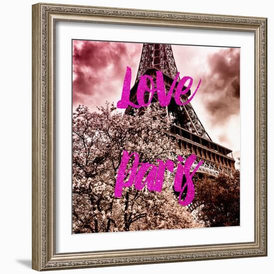 Paris Fashion Series - Love Paris - Pink Eiffel-Philippe Hugonnard-Framed Photographic Print