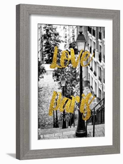 Paris Fashion Series - Love Paris - Stairs of Montmartre-Philippe Hugonnard-Framed Photographic Print