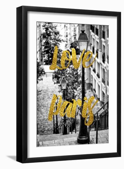 Paris Fashion Series - Love Paris - Stairs of Montmartre-Philippe Hugonnard-Framed Photographic Print
