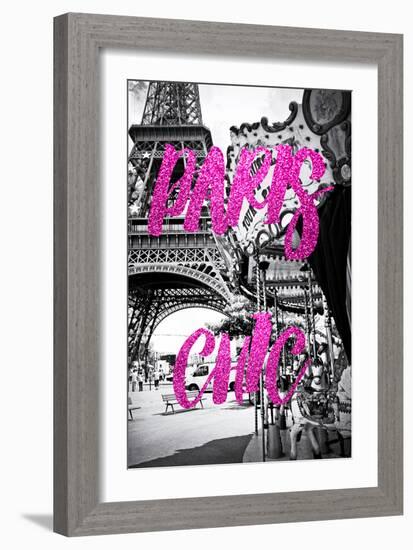 Paris Fashion Series - Paris Chic - Eiffel Tower and Carousel II-Philippe Hugonnard-Framed Photographic Print