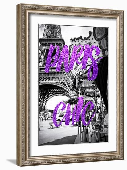 Paris Fashion Series - Paris Chic - Eiffel Tower and Carousel III-Philippe Hugonnard-Framed Photographic Print