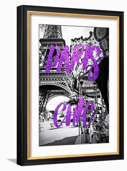 Paris Fashion Series - Paris Chic - Eiffel Tower and Carousel III-Philippe Hugonnard-Framed Photographic Print