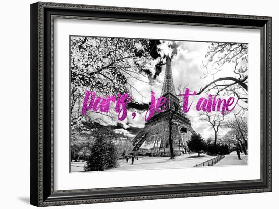 Paris Fashion Series - Paris, je t'aime - Eiffel Tower II-Philippe Hugonnard-Framed Photographic Print