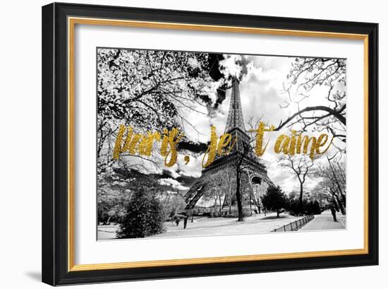 Paris Fashion Series - Paris, je t'aime - Eiffel Tower-Philippe Hugonnard-Framed Photographic Print