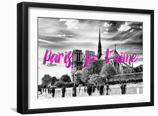 Paris Fashion Series - Paris, je t'aime - Notre Dame Cathedral III-Philippe Hugonnard-Framed Photographic Print