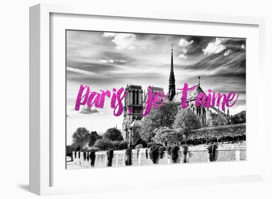 Paris Fashion Series - Paris, je t'aime - Notre Dame Cathedral III-Philippe Hugonnard-Framed Photographic Print