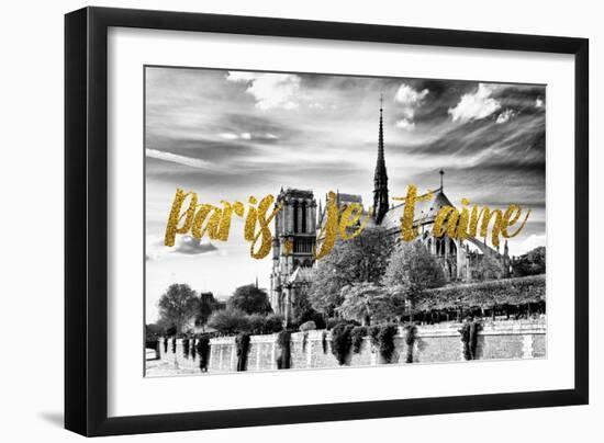 Paris Fashion Series - Paris, je t'aime - Notre Dame Cathedral-Philippe Hugonnard-Framed Photographic Print