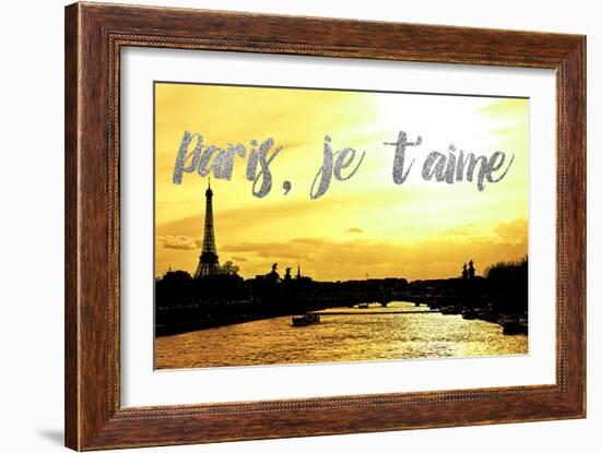 Paris Fashion Series - Paris, je t'aime - Seine River at Sunset II-Philippe Hugonnard-Framed Photographic Print