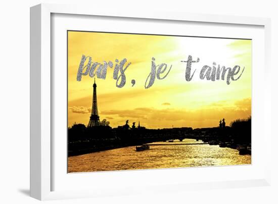 Paris Fashion Series - Paris, je t'aime - Seine River at Sunset II-Philippe Hugonnard-Framed Photographic Print