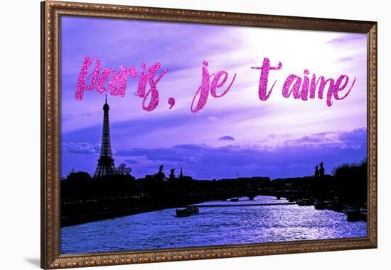 Paris Fashion Series - Paris, je t'aime - Seine River at Sunset III-Philippe Hugonnard-Framed Photographic Print