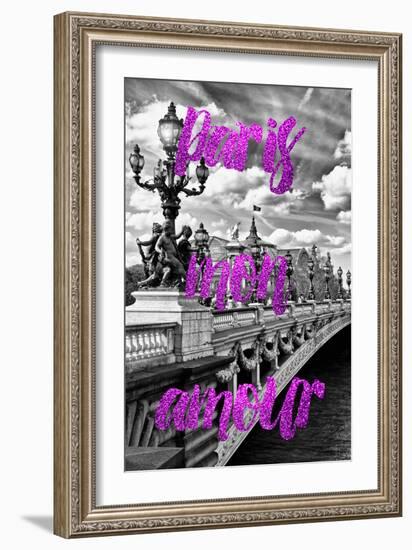 Paris Fashion Series - Paris mon amour - Paris Bridge II-Philippe Hugonnard-Framed Photographic Print