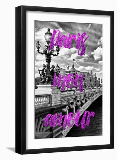 Paris Fashion Series - Paris mon amour - Paris Bridge II-Philippe Hugonnard-Framed Photographic Print