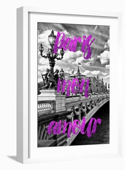 Paris Fashion Series - Paris mon amour - Paris Bridge II-Philippe Hugonnard-Framed Photographic Print