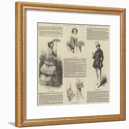 Paris Fashions for August-null-Framed Giclee Print