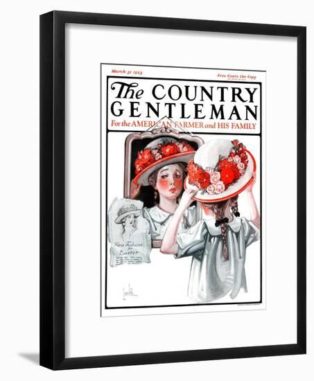 "Paris Fashions for Easter," Country Gentleman Cover, March 31, 1923-F. Lowenheim-Framed Giclee Print