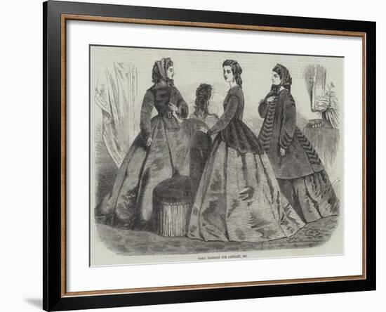 Paris Fashions for January, 1865-null-Framed Giclee Print