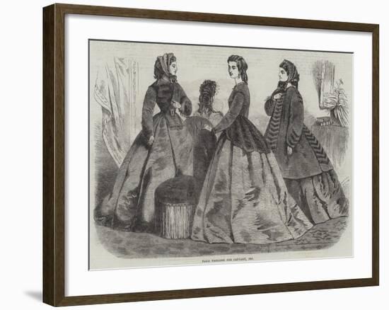 Paris Fashions for January, 1865--Framed Giclee Print