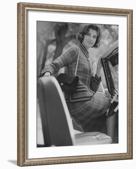 Paris Fashions Suit Designed by Chanel-Paul Schutzer-Framed Photographic Print