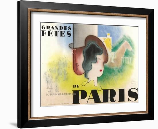 Paris Festval Poster-null-Framed Art Print