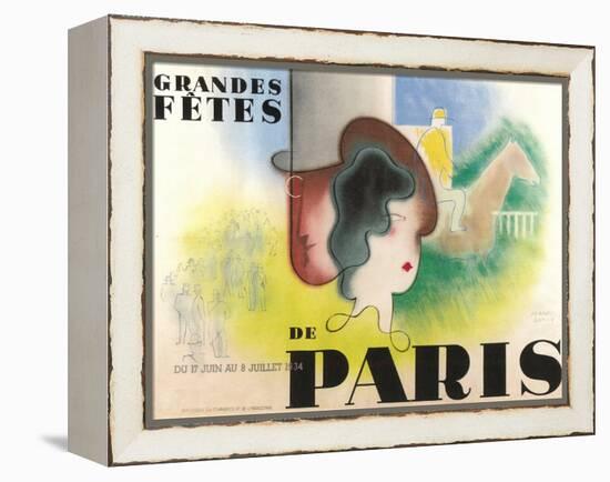 Paris Festval Poster-null-Framed Stretched Canvas