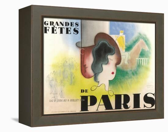 Paris Festval Poster-null-Framed Stretched Canvas