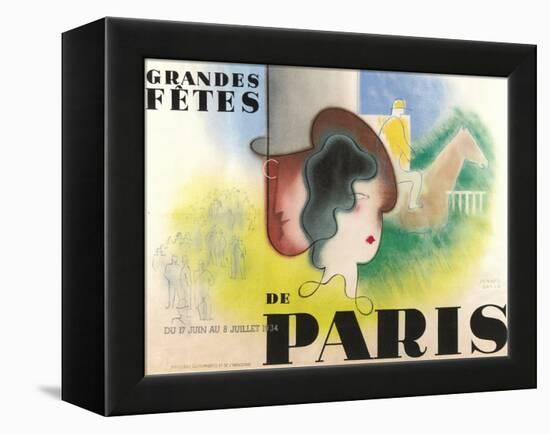 Paris Festval Poster-null-Framed Stretched Canvas