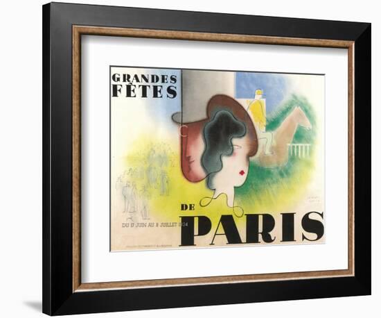 Paris Festval Poster-null-Framed Premium Giclee Print