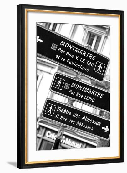 Paris Focus - Montmartre Directional Signs-Philippe Hugonnard-Framed Photographic Print