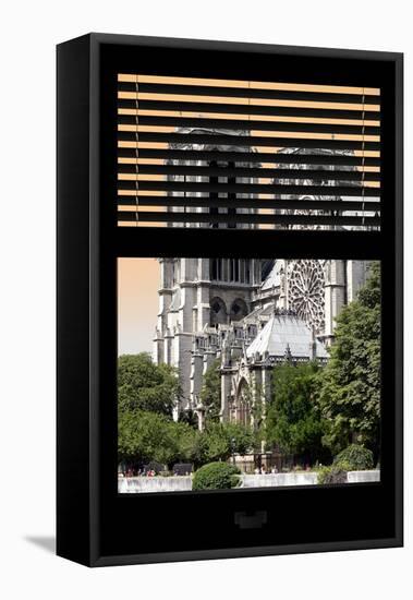 Paris Focus - Notre Dame Cathedral Window View-Philippe Hugonnard-Framed Premier Image Canvas