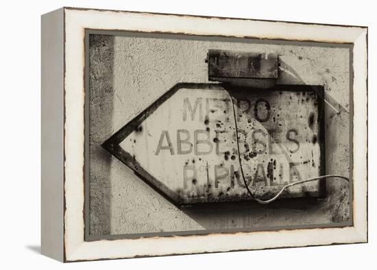 Paris Focus - Old Subway Directional Sign-Philippe Hugonnard-Framed Premier Image Canvas