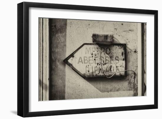 Paris Focus - Old Subway Directional Sign-Philippe Hugonnard-Framed Photographic Print