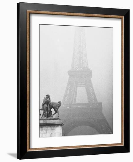 Paris Fog with Eiffel Tower Faintly Seen-Thomas D^ Mcavoy-Framed Photographic Print