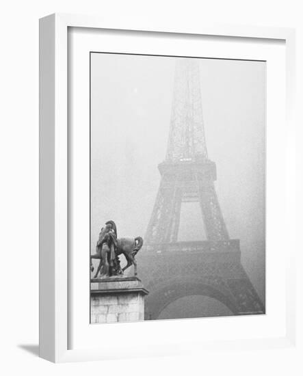 Paris Fog with Eiffel Tower Faintly Seen-Thomas D^ Mcavoy-Framed Photographic Print