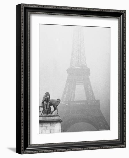 Paris Fog with Eiffel Tower Faintly Seen-Thomas D^ Mcavoy-Framed Photographic Print