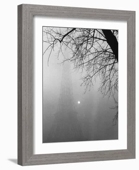 Paris Fog with Eiffel Tower Faintly Seen-Thomas D^ Mcavoy-Framed Photographic Print