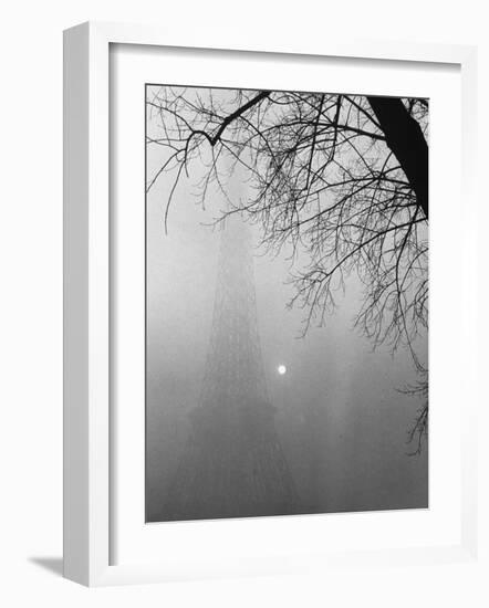 Paris Fog with Eiffel Tower Faintly Seen-Thomas D^ Mcavoy-Framed Photographic Print