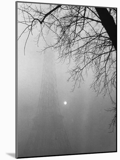 Paris Fog with Eiffel Tower Faintly Seen-Thomas D^ Mcavoy-Mounted Photographic Print