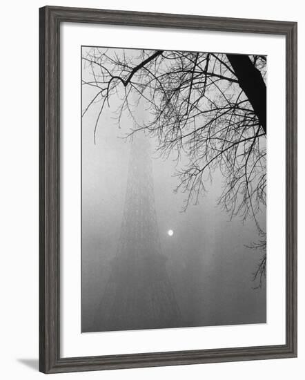 Paris Fog with Eiffel Tower Faintly Seen-Thomas D^ Mcavoy-Framed Photographic Print