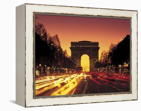 Paris, France, Arc De Triomphe at Night-Peter Adams-Framed Premier Image Canvas