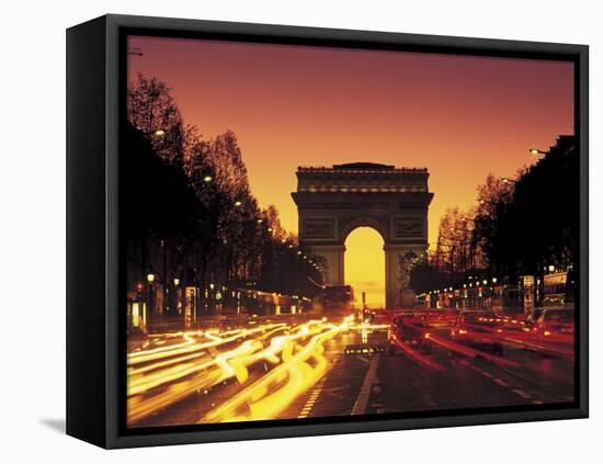 Paris, France, Arc De Triomphe at Night-Peter Adams-Framed Premier Image Canvas