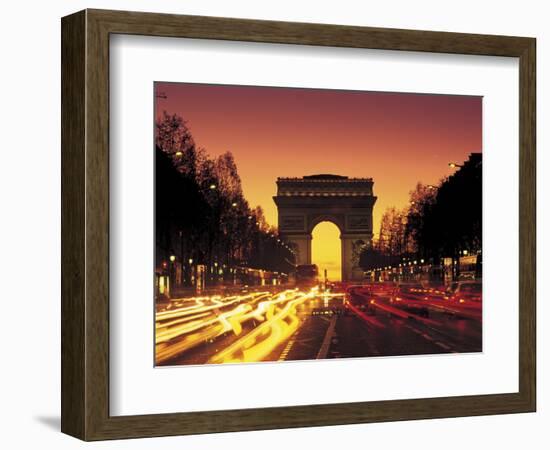 Paris, France, Arc De Triomphe at Night-Peter Adams-Framed Photographic Print