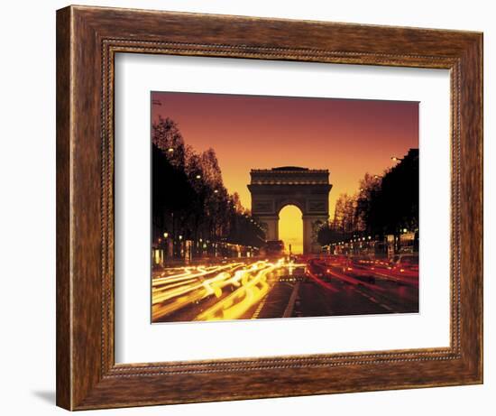 Paris, France, Arc De Triomphe at Night-Peter Adams-Framed Photographic Print