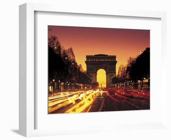 Paris, France, Arc De Triomphe at Night-Peter Adams-Framed Photographic Print