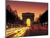 Paris, France, Arc De Triomphe at Night-Peter Adams-Mounted Photographic Print