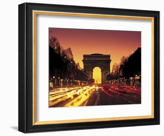 Paris, France, Arc De Triomphe at Night-Peter Adams-Framed Photographic Print