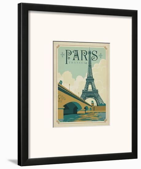 Paris, France (Eiffel Tower Blue Sky)-Anderson Design Group-Framed Art Print