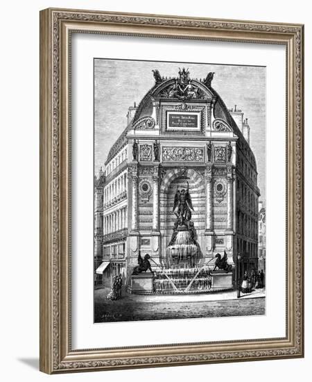 Paris, France - Fontaine Saint-Michel-null-Framed Art Print